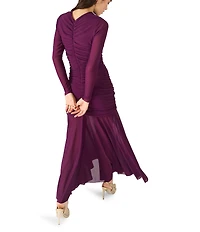 Steve Madden Kiara Long Sleeve Illusion Skirt Tea Length Dress