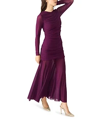 Steve Madden Kiara Long Sleeve Illusion Skirt Tea Length Dress