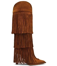 Steve Madden Kinzee Fringe Suede Stiletto Tall Western Boots