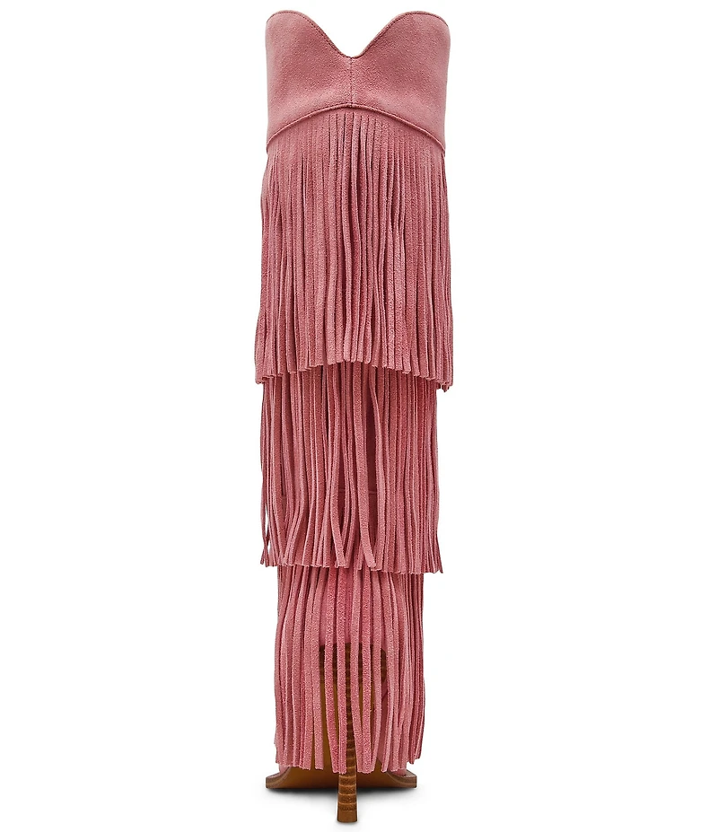 Steve Madden Kinzee Fringe Suede Stiletto Tall Western Boots