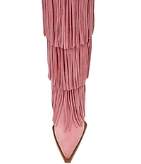 Steve Madden Kinzee Fringe Suede Stiletto Tall Western Boots