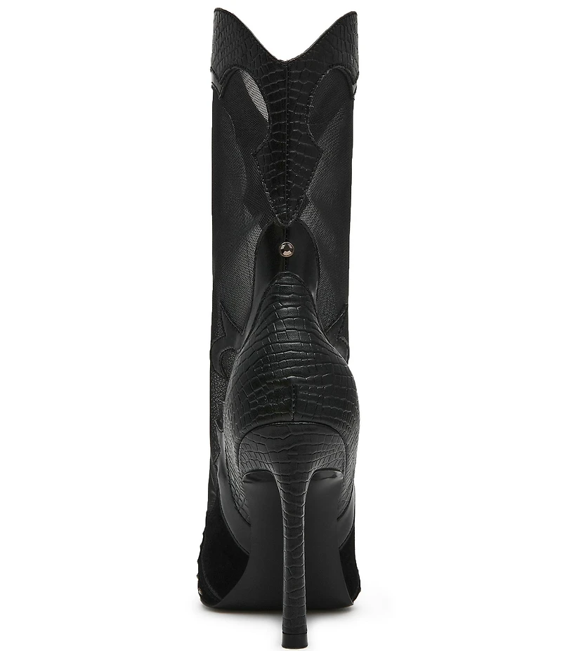 Steve Madden Konah Mesh and Suede Pointed Toe Western Booties