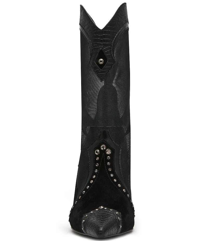 Steve Madden Konah Mesh and Suede Pointed Toe Western Booties
