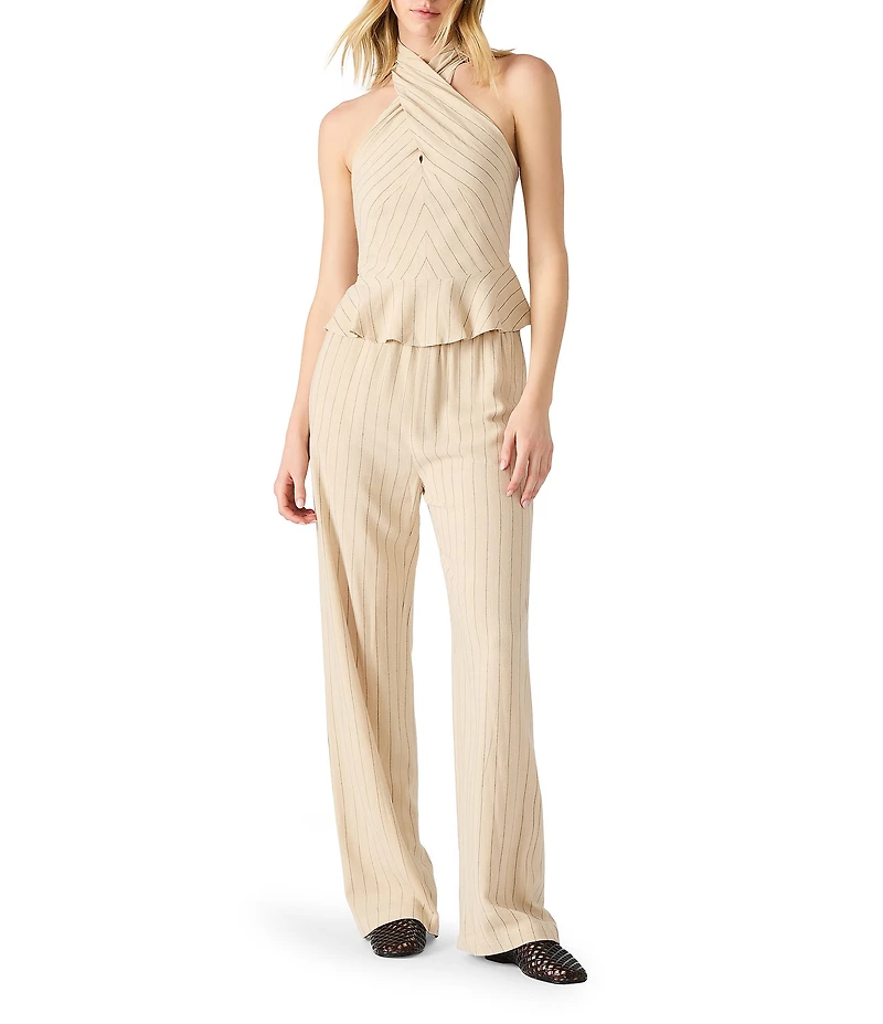 Steve Madden Kosta Woven Halter Criss-Cross Sleeveless Coordinating Tank Top