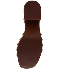 Steve Madden Kruise Clear Wood Platform Block Heel Sandals