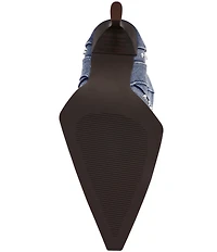 Steve Madden Kylar Distressed Denim Studded Western Boots