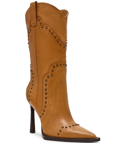 Steve Madden Kylar Vintage Leather Studded Western Booties