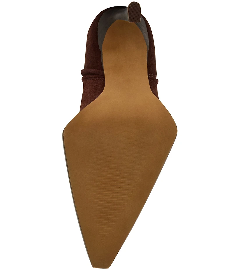 Steve Madden Kyndall Suede Hardware Strap Pointed Toe Tall Western Boots