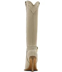 Steve Madden Kyndall Suede Hardware Strap Pointed Toe Tall Western Boots