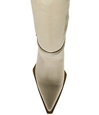 Steve Madden Kyndall Suede Hardware Strap Pointed Toe Tall Western Boots