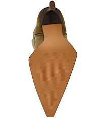 Steve Madden Kyndall Suede Hardware Strap Pointed Toe Tall Western Boots