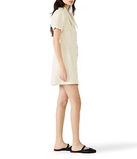 Steve Madden Laina Short Sleeve Polka Dot Mini Dress