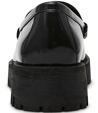 Steve Madden Langsten Leather Platform Lug Sole Penny Loafers