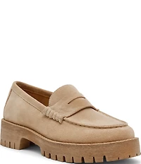 Steve Madden Langsten Suede Platform Lug Sole Penny Loafers