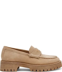 Steve Madden Langsten Suede Platform Lug Sole Penny Loafers