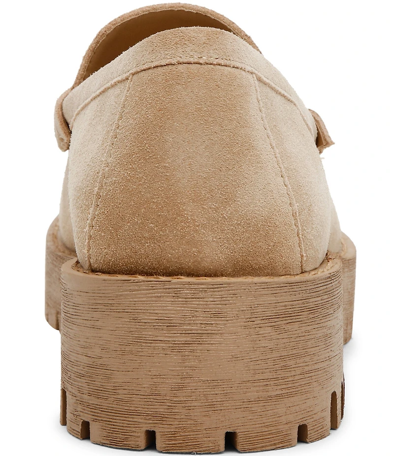 Steve Madden Langsten Suede Platform Lug Sole Penny Loafers