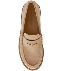 Steve Madden Langsten Suede Platform Lug Sole Penny Loafers