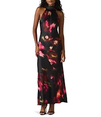 Steve Madden Lara Floral Print High Neck Sleeveless Maxi Dress