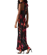 Steve Madden Lara Floral Print High Neck Sleeveless Maxi Dress