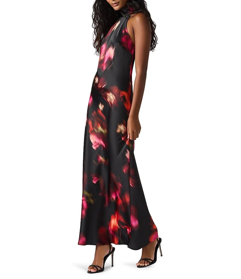 Steve Madden Lara Floral Print High Neck Sleeveless Maxi Dress