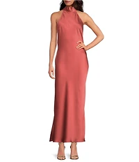 Steve Madden Lara High Neck Sleeveless Maxi Dress