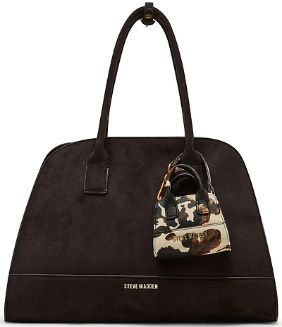 Steve Madden Large Suede Dome Tote Bag
