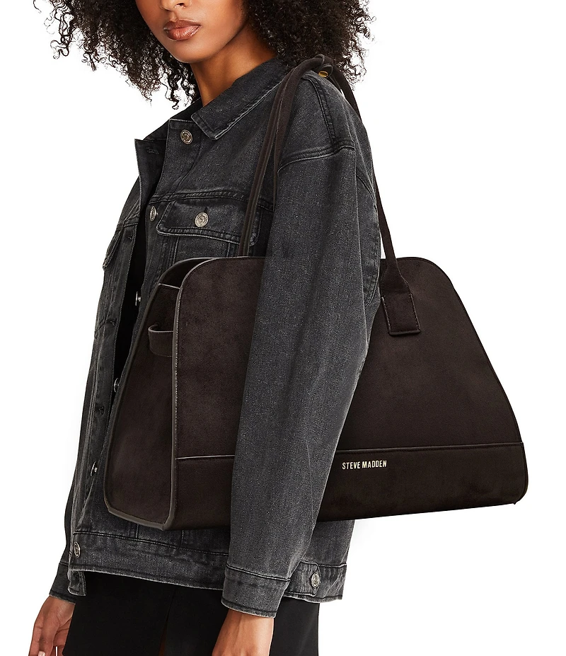 Steve Madden Large Suede Dome Tote Bag