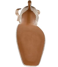 Steve Madden Larina Satin Rhinestone Ballet Square Toe Stiletto Lace Up Dress Pumps