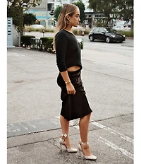 Steve Madden Larina Satin Rhinestone Ballet Square Toe Stiletto Lace Up Dress Pumps