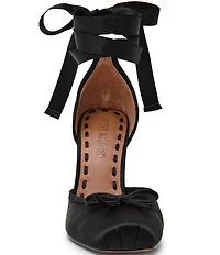 Steve Madden Larina Satin Ballet Square Toe Stiletto Lace Up Dress Pumps