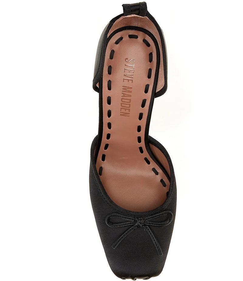 Steve Madden Larina Satin Ballet Square Toe Stiletto Lace Up Dress Pumps