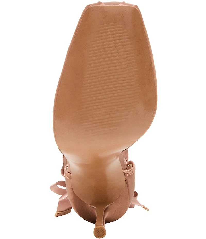 Steve Madden Larina Satin Ballet Square Toe Stiletto Lace Up Dress Pumps