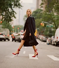 Steve Madden Larina Satin Ballet Square Toe Stiletto Lace Up Dress Pumps