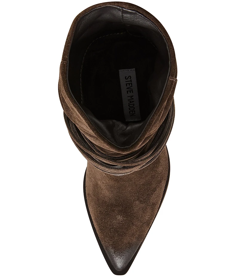 Steve Madden Lauper Suede Buckle Harness Hardware Western Booties