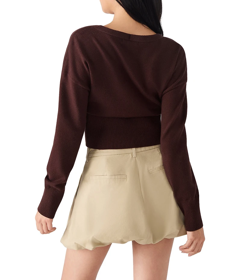 Steve Madden Lauryn V-Neck Long Sleeve Cardigan