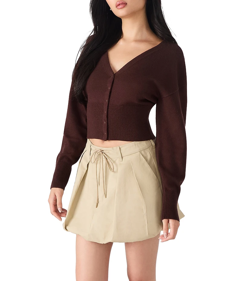 Steve Madden Lauryn V-Neck Long Sleeve Cardigan