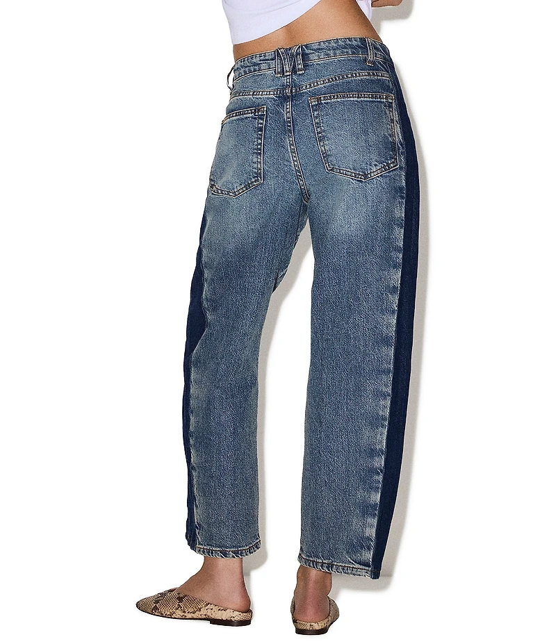 Steve Madden Lawrence Two Toned High Rise Curved Leg Denim Jeans
