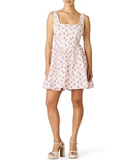 Steve Madden Leia Square Neck Drop Waist Mini Dress