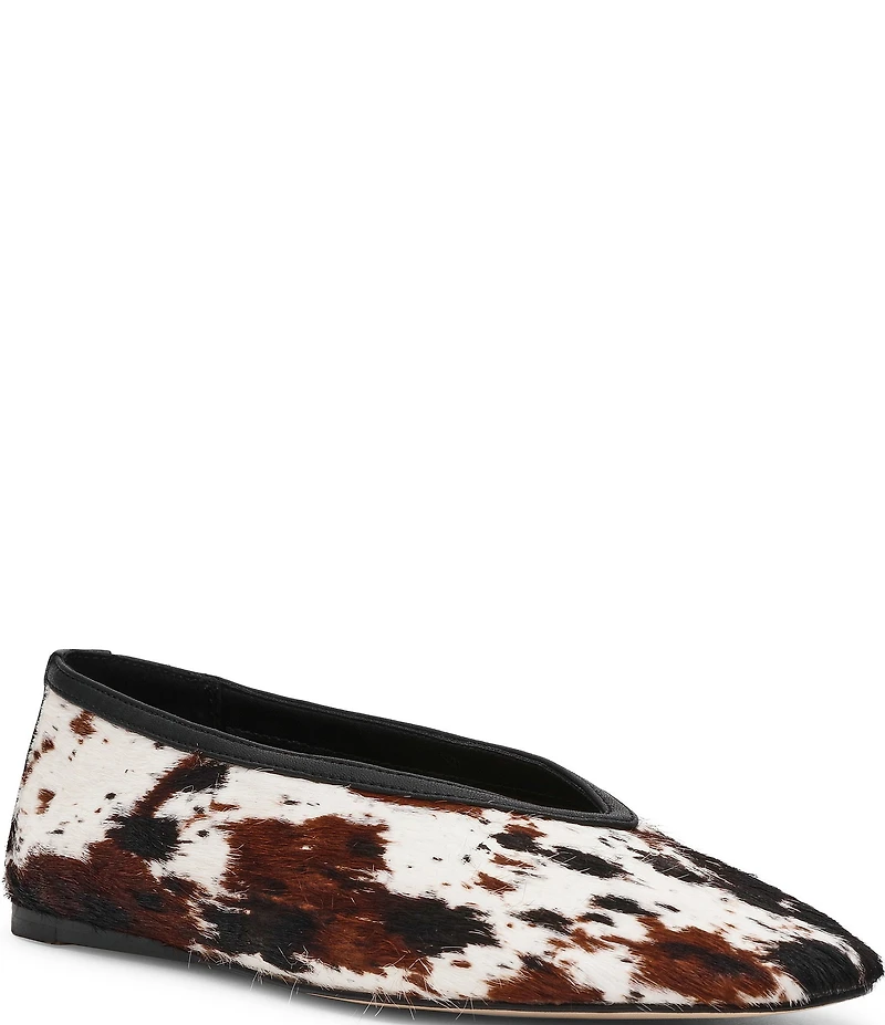 Steve Madden Leni-C Cow Print Haircalf Ballet Flats