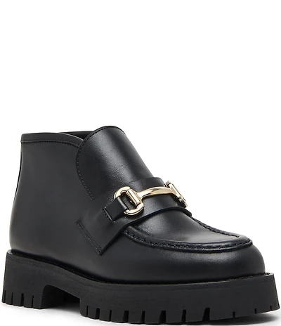 Steve Madden Leon Leather Bit Buckle High-Top Platform Loafers