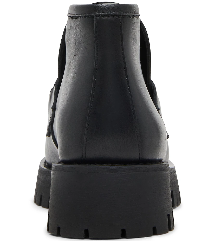 Steve Madden Leon Leather Bit Buckle High-Top Platform Loafers