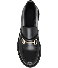 Steve Madden Leon Leather Bit Buckle High-Top Platform Loafers