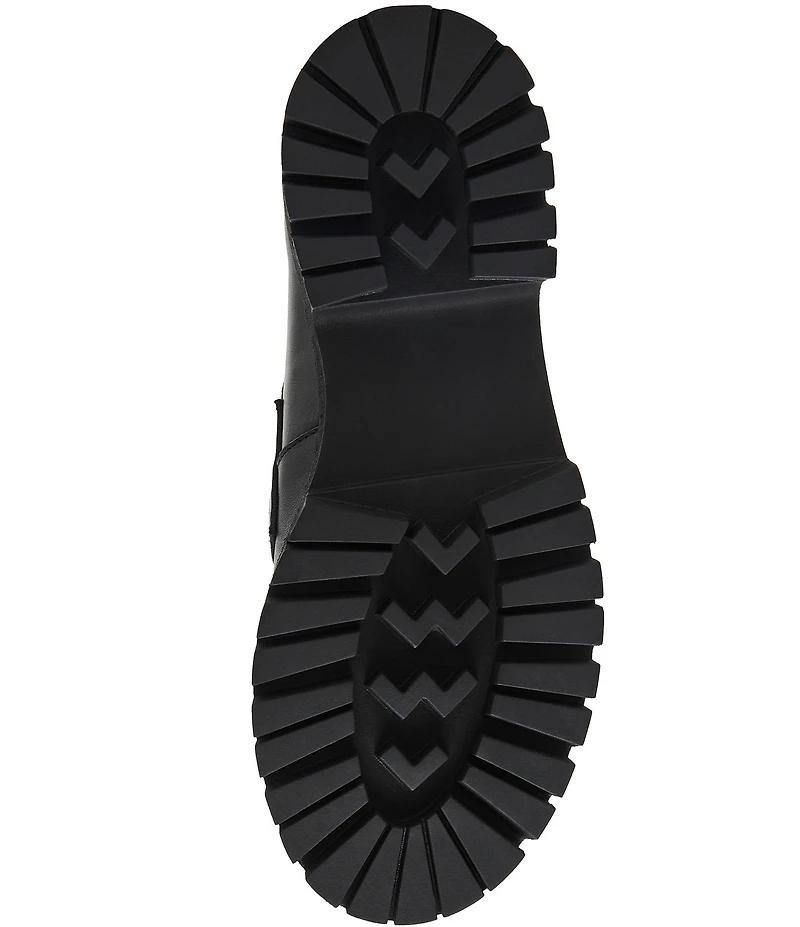 Steve Madden Leon Leather Bit Buckle High-Top Platform Loafers