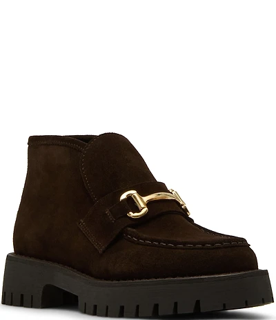 Steve Madden Leon Suede Bit Buckle High-Top Platform Loafers
