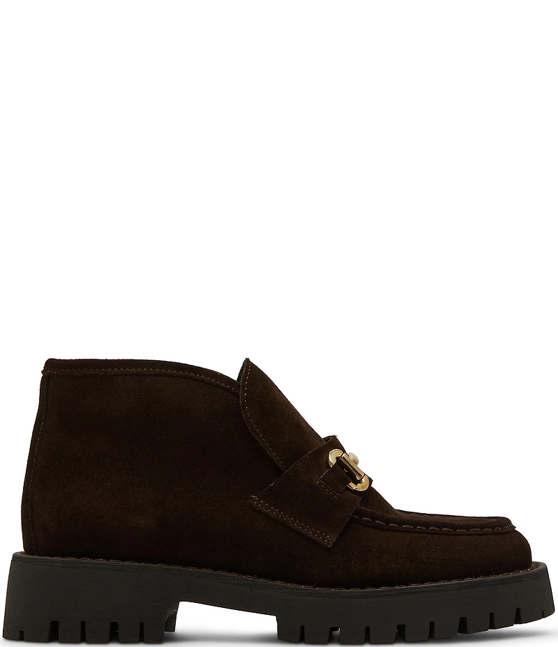 Steve Madden Leon Suede Bit Buckle High-Top Platform Loafers
