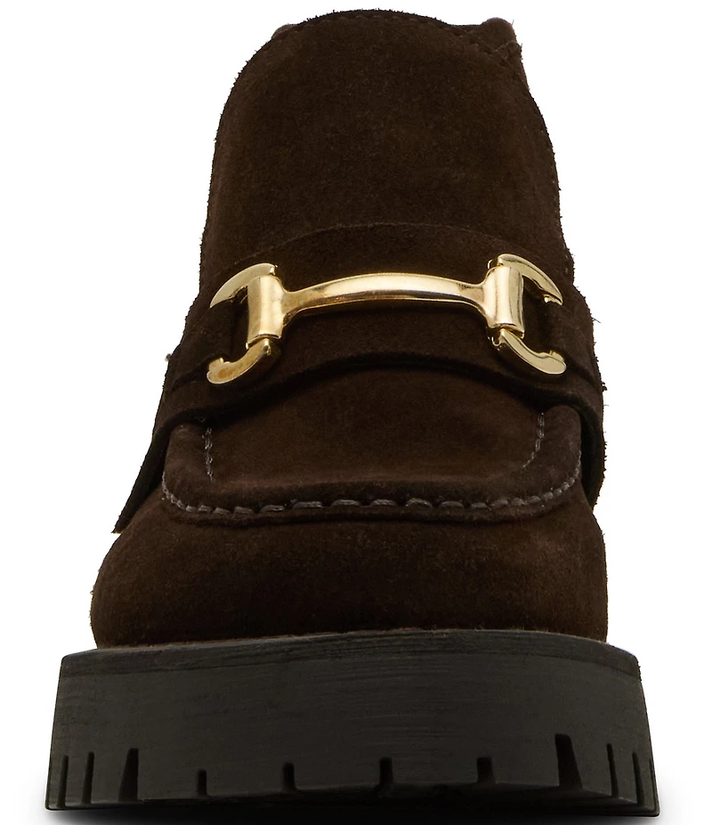Steve Madden Leon Suede Bit Buckle High-Top Platform Loafers