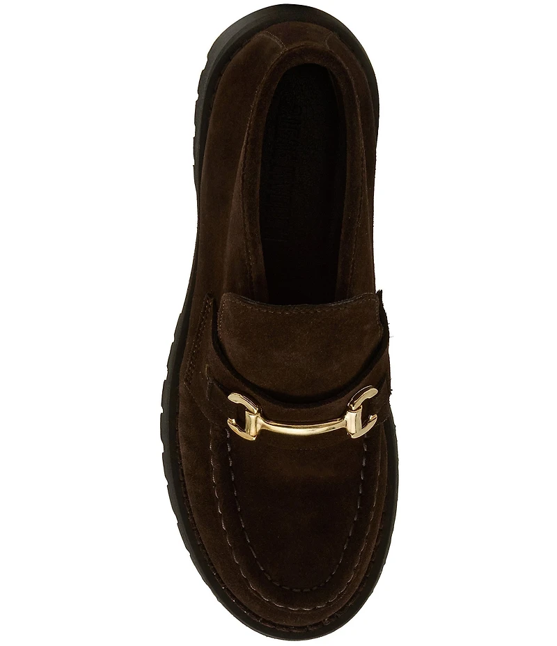 Steve Madden Leon Suede Bit Buckle High-Top Platform Loafers