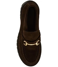 Steve Madden Leon Suede Bit Buckle High-Top Platform Loafers