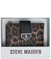 Steve Madden Leopard Print Box Bifold Wallet