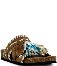 Steve Madden Lester Suede Tassel Slide Sandals